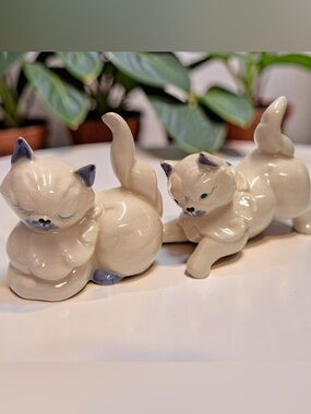 Vintage 1940’s  Kay Finch California Pottery Ceramic Cats, Muff and Puff